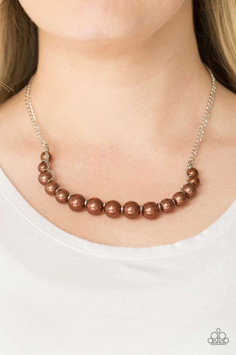 The Fashion Show Must Go On - Brown Pearl Necklace - Paparazzi Accessories - Paparazzi Accessories