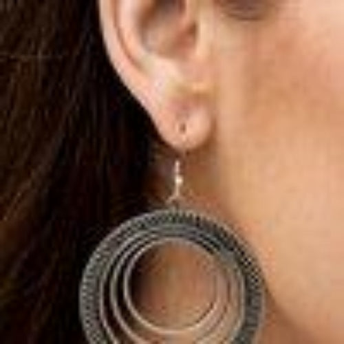 Totally Textured - Silver Earrings - Paparazzi Accessories - Paparazzi Accessories