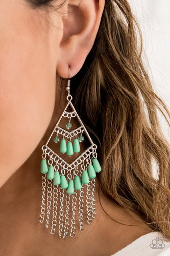 Paparazzi Paparazzi - Trending Transcendence  -Green Earrings Earrings